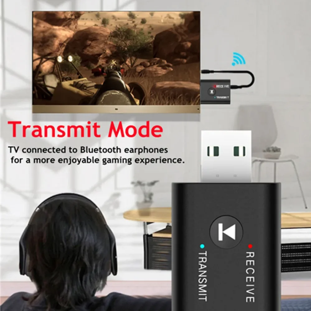 Bluetooth 5.0 Audio Transmitter Receiver 3.5mm AUX Jack RCA USB Dongle Stereo Wireless Adapter For TV Car Kit Speaker Headphone - imagen 5