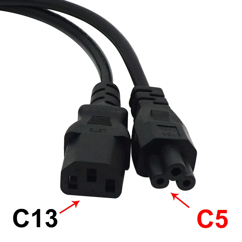 Cable de alimentación divisor en Y de 30CM, Cable de alimentación hembra IEC320 C14 a C13 + C5, adaptador de corriente CA para Escáner de Monitor de PC e impresora - imagen 2
