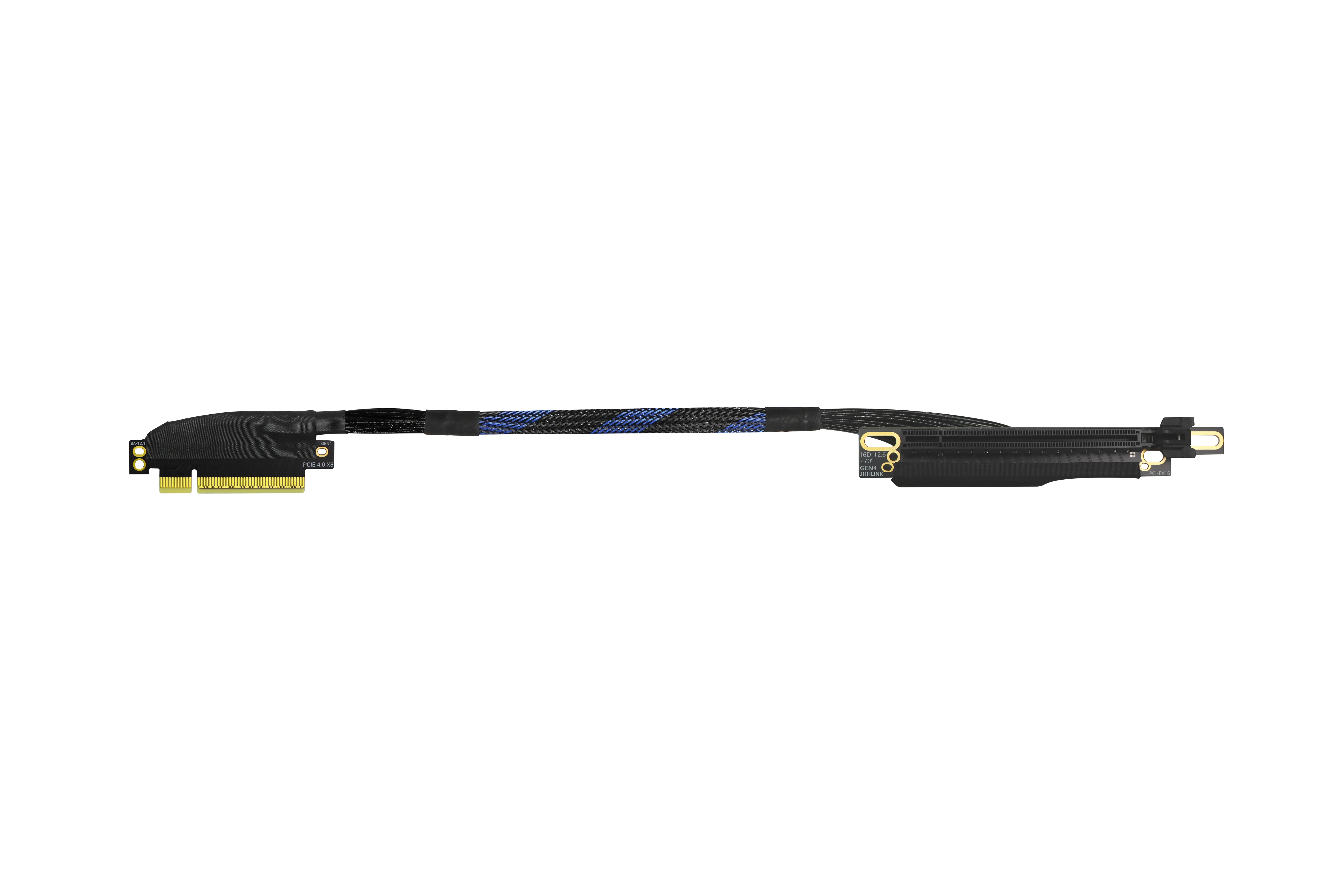 Cable extensor GPU suave PCIe 8x 16x PCIe 4,0 X8 a X16 Cable adaptador de servidor AI plateado PCI-E 16GB \ S GEN4 para tarjeta gráfica - imagen 3