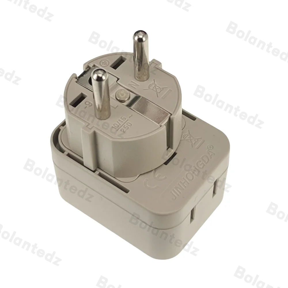 2 en 1 AUS AU UE EE. UU. a UE Schuko tipo F convertidor de enchufe de viaje redondo 2 pines Francia Polonia Bali Corea del Sur adaptador de enchufe de alimentación - imagen 4