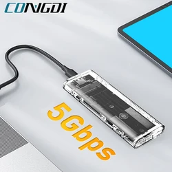 Carcasa SSD M.2 USB-C para USB 3.1 SATA Transparente NGFF