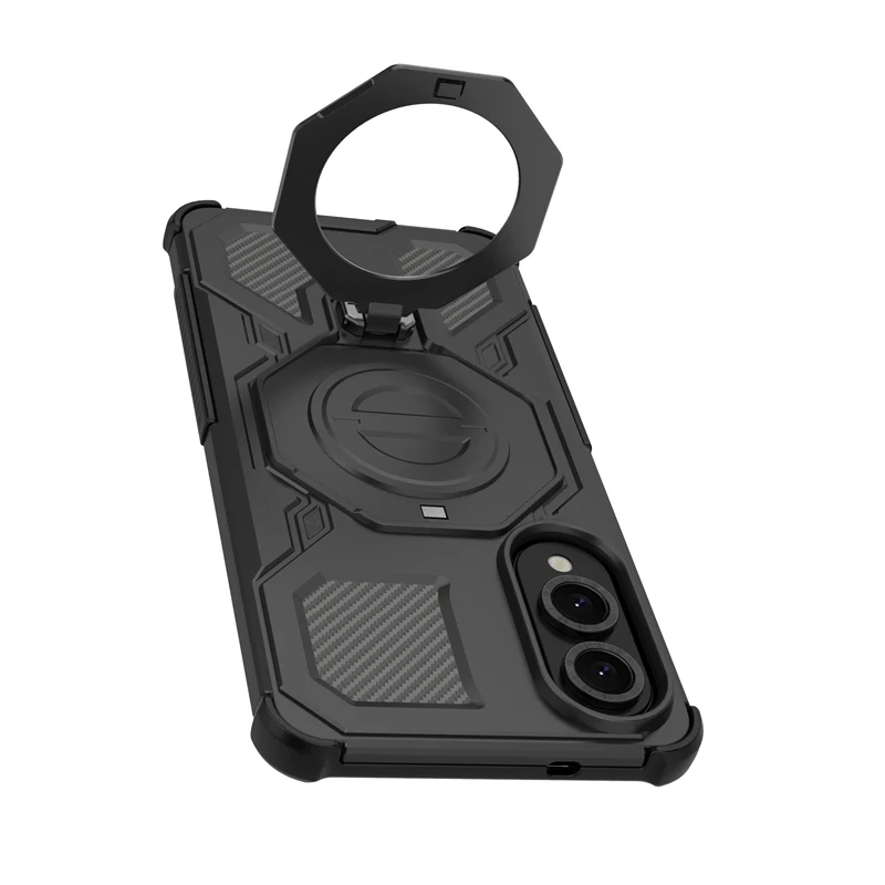 Funda de teléfono con soporte de Metal para Samsung Galaxy S25, Funda con borde, hoja magnética de hierro para Samsung S25, soporte de borde чехол, Funda trasera