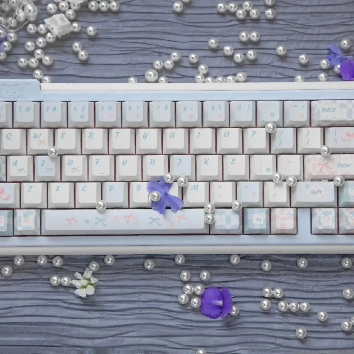 Juego de teclas con tema de porcelana de Jade Qingquan, perfil de cereza PBT, 141 teclas, teclas originales personalizadas hechas a mano para teclado mecánico - imagen 2