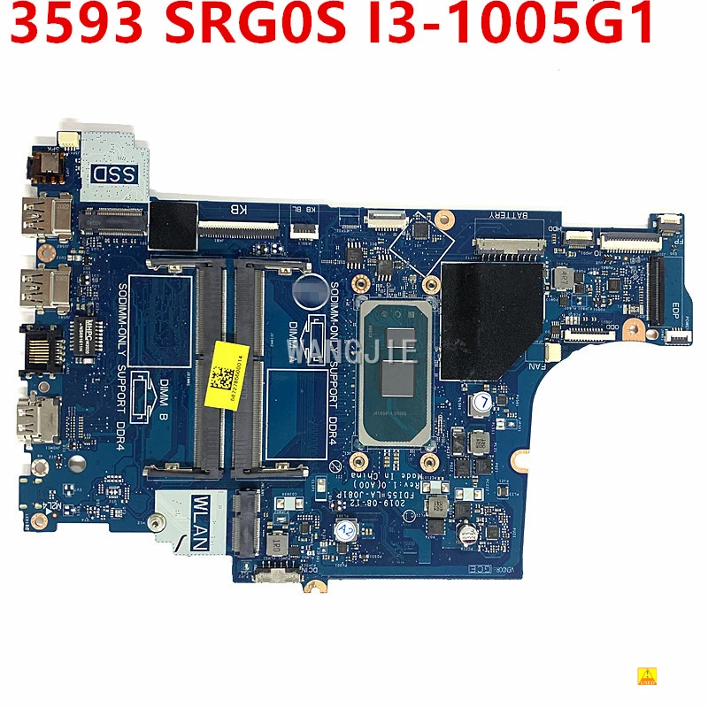 CN-004C38 004C38 para la placa base del ordenador portátil DELL Inspiron 3493 3593 5593 FDI55 LA-J081P 047MF0 01J5TX CN-052X6W CN-03DD3K DDR4