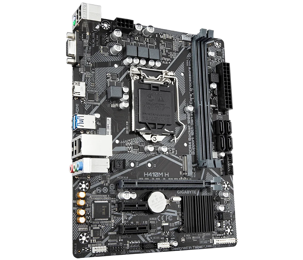 Placa base Gigabyte H410M H Intel H470 64GB LGA1200 DDR4 Micro ATX compatible con Core i9-10900F i3-10320 Celeron G5925 i5-10400T - imagen 2