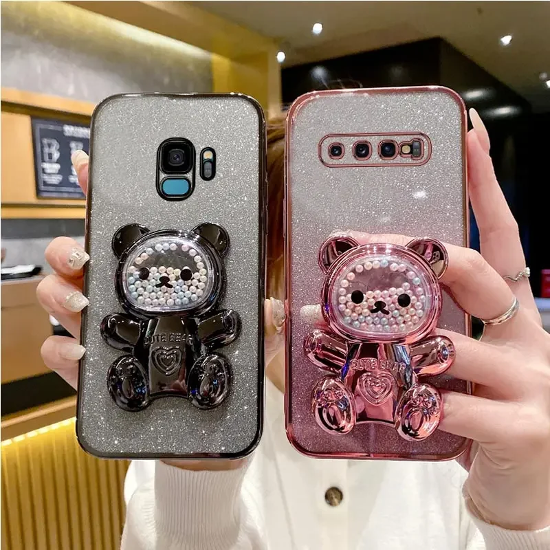 Funda con soporte de oso lindo para Samsung Galaxy S10 plus s 10 plus s10 Note10 20 Ultra plus, s21fe s 20 Fe S23 FE - imagen 2