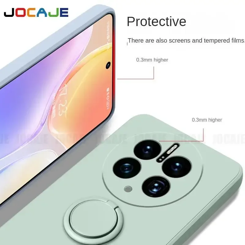 Para Realme GT5 Pro GT 6T cubierta de soporte de anillo de silicona líquida para Realme 11 Pro Plus 12X GT Neo 5 SE cubierta suave de TPU con cordón - imagen 4