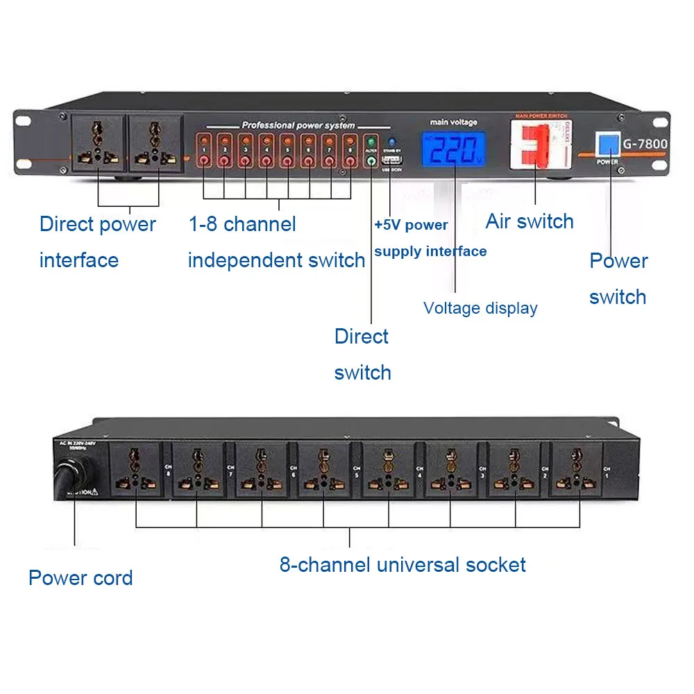 Sistema de alimentación profesional Paulkitson, secuenciador de energía, equipo de audio de escenario, sistema de gestión de energía