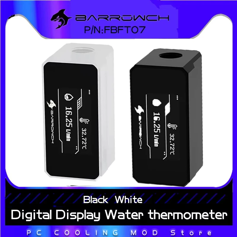 Freezemod PC Monitor de enfriador de agua OLED temperatura + flujo 2 en 1 refrigeración por agua medidor de flujo de construcción termómetro alarma