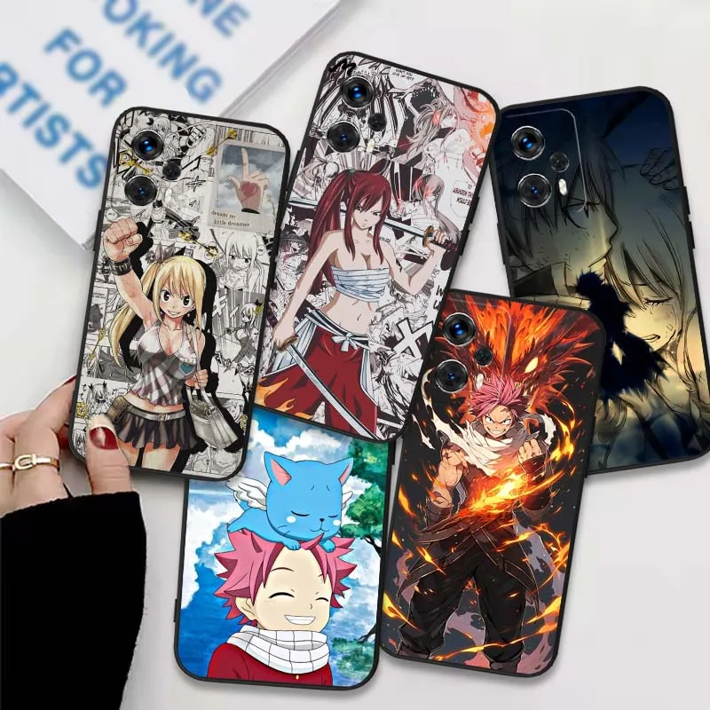 Funda de Anime Fairy Tail para Motorola Edge 60 50 40 E22i E22 E15 S X30 G G24 Pro Stylus Play Power 5G 2025 funda de teléfono