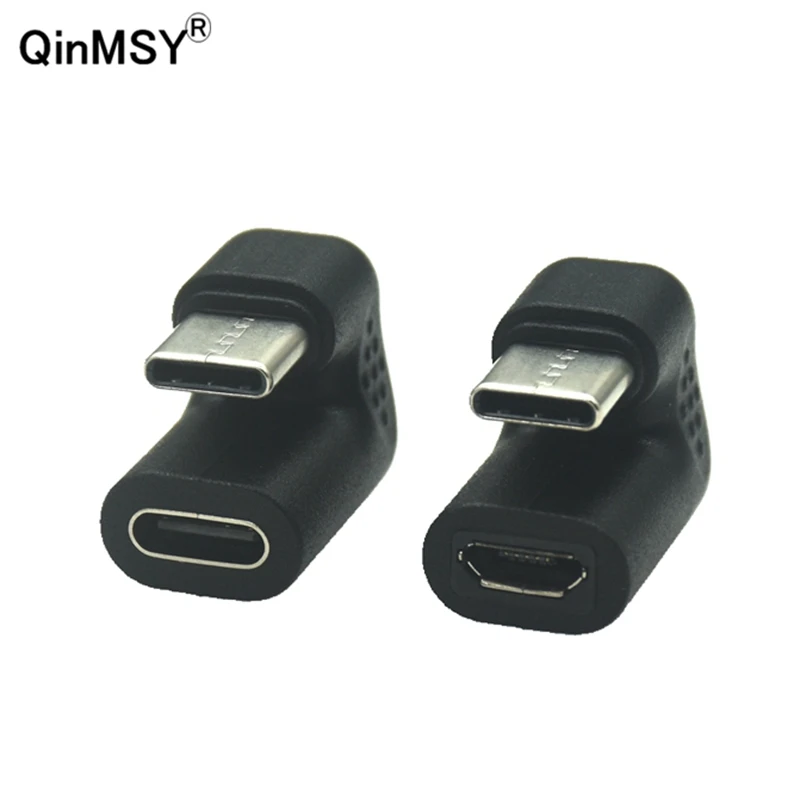 Adaptador convertidor de USB-C USB 3,1 tipo C macho a Micro USB hembra en forma de U de ángulo recto de 180 grados para teléfono inteligente Xiaomi Huawei