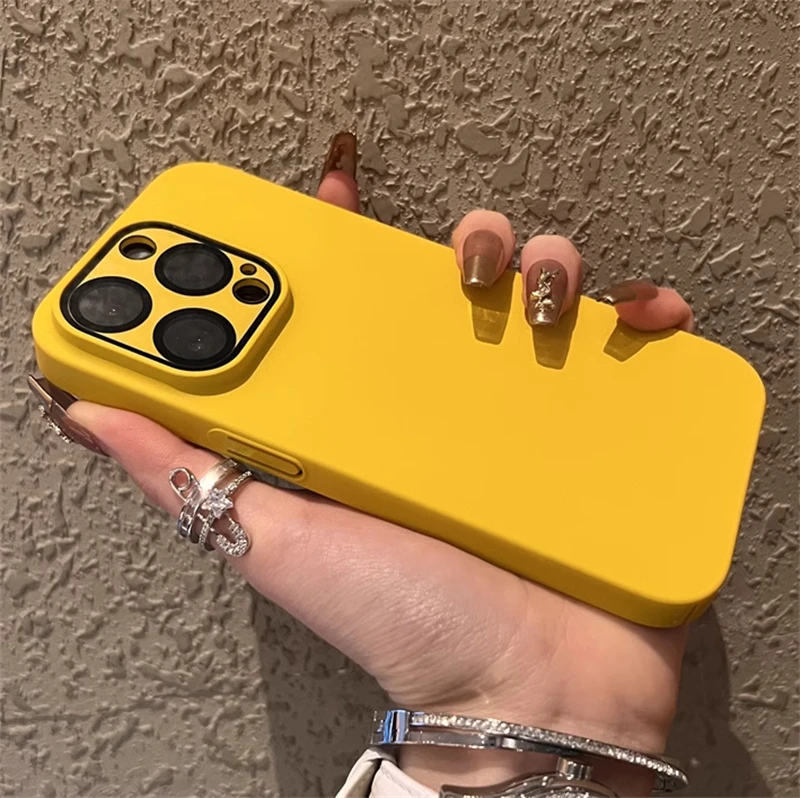 Funda ultrafina de Color sólido mate para PC dura para iPhone 16 15 14 13 12 11Pro Max Plus lente de cámara de cristal cubierta de protección completa - imagen 3