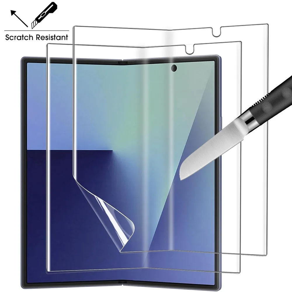 Película de hidrogel interior 9 en 1 Fold7 + vidrio templado exterior con protectores de pantalla antiarañazos de vidrio de lente para Samsung Galaxy Z Fold 7 - imagen 4