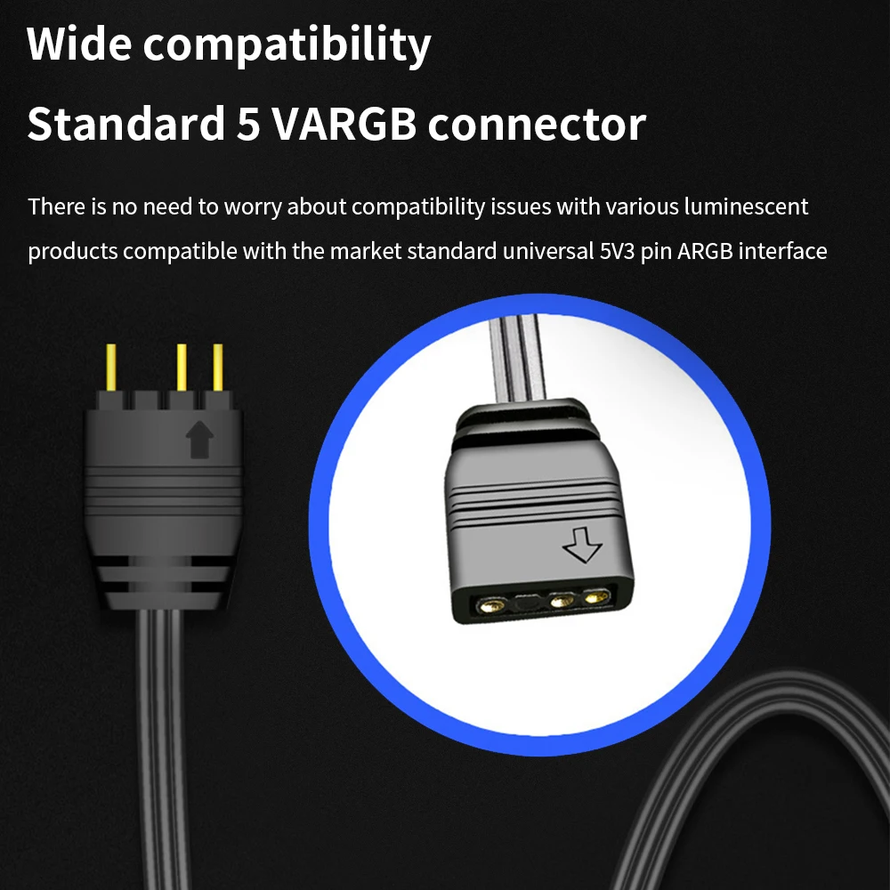 Controlador ARGB de ventilador de refrigeración TISHRIC, adaptador de Cable de alimentación SATA de 5V y 3 pines, Mini sincronización ARGB para ventilador de CPU de placa base - imagen 5