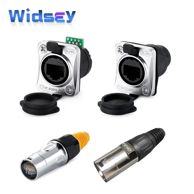 YT-RJ45 enchufe de cable de red a presión 8P8C macho hembra Ethernet PCB conector de aviación impermeable enchufe de grado Industrial IP67