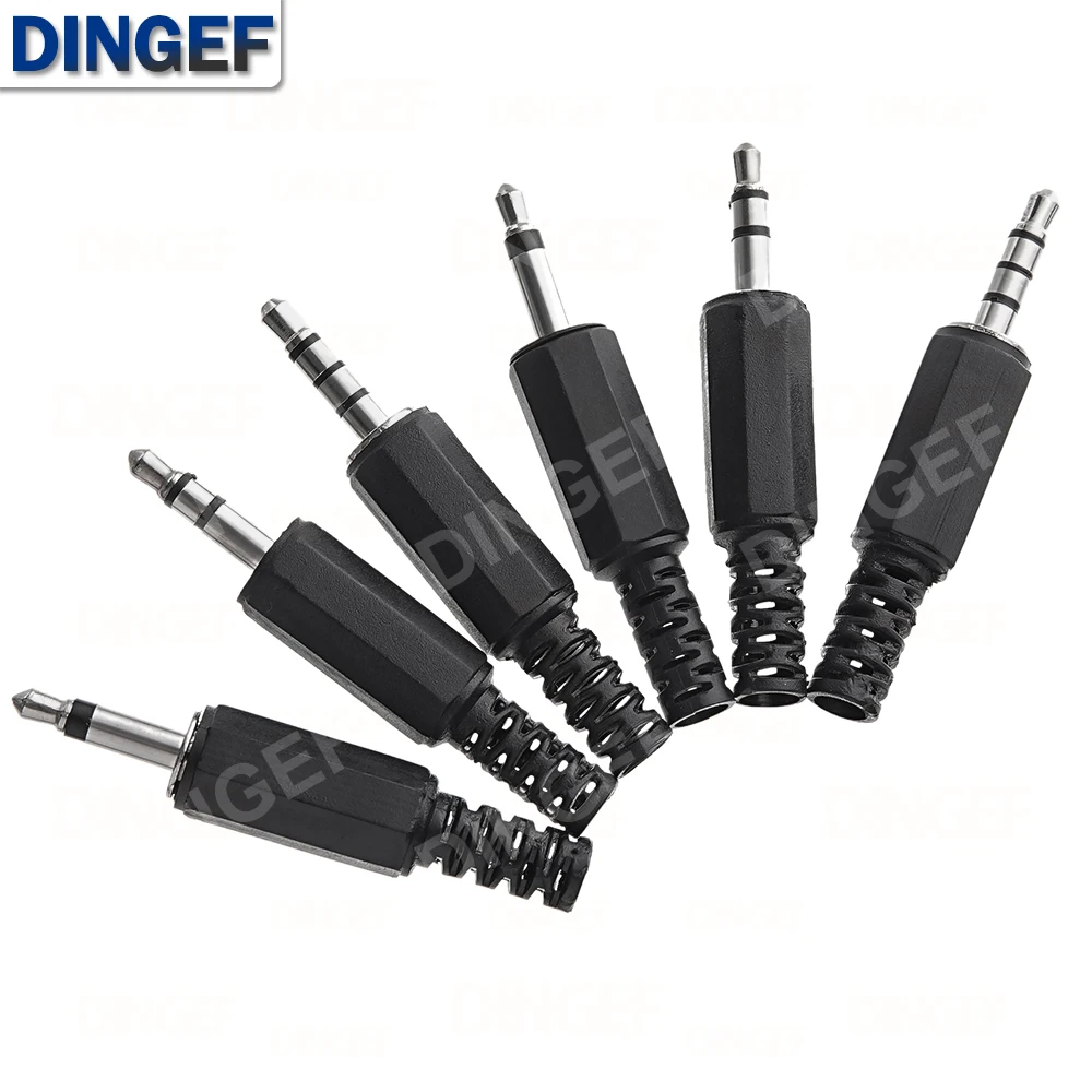 5 unids/lote 3,5mm 1/8 "enchufe estéreo de un solo/doble canal tipo soldadura enchufe macho de Audio 3,5 enchufe 2 3 4 conectores adaptadores de sección