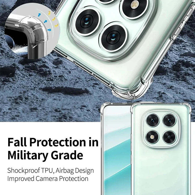 Funda de teléfono de lujo a prueba de golpes para Xiaomi Redmi Note 14 13 12 Pro Plus, funda trasera de TPU suave de silicona transparente - imagen 2