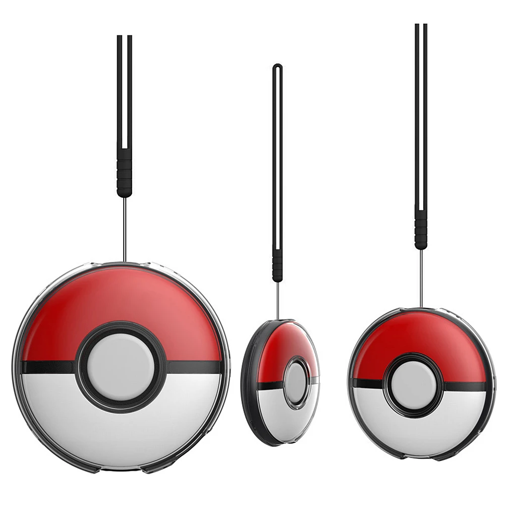 Estuche rígido para Pokemon Go Plus, funda de almacenamiento de cristal con correa de mano, funda transparente para PC, funda para Pokemon Go Plus + cristal