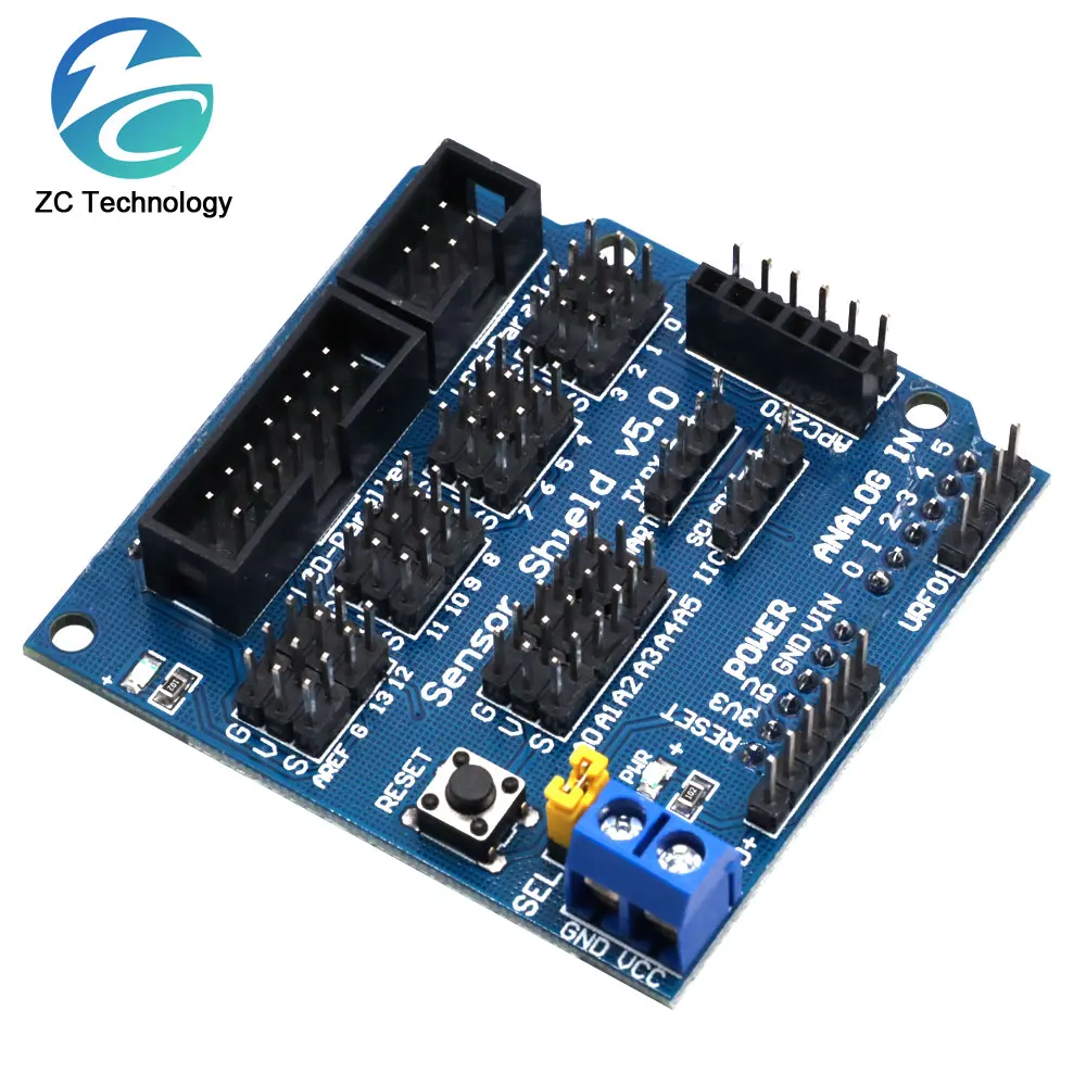 Escudo de Sensor V5.0, placa de expansión para Arduino, bloques de construcción electrónicos, accesorios de Robot, Escudo de Sensor para UNO MEGA R3 V5 - imagen 4
