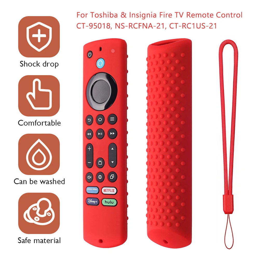 Funda de silicona para mando a distancia Toshiba/Insignia Fire TV(NS-RCFNA-21/CT-RC1US-21/CT95018), Protector a prueba de polvo y golpes - imagen 5