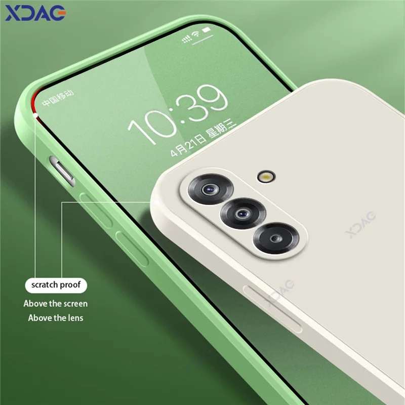 Funda de lujo para teléfonos móviles Samsung Galaxy A17, protección de cámara SamsungA17, funda suave de moda, funda cuadrada de silicona líquida - imagen 4