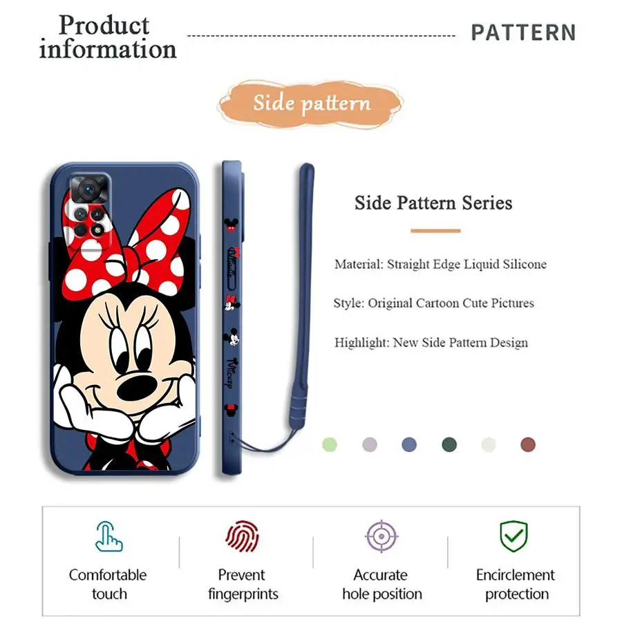 Funda de teléfono Disney Mickey Minnie Mouse para Xiaomi Redmi Note 12 Pro Plus 9T 9S 8 9 13 10 Pro 12S 11S 11 Pro 5G 10 10T - imagen 4