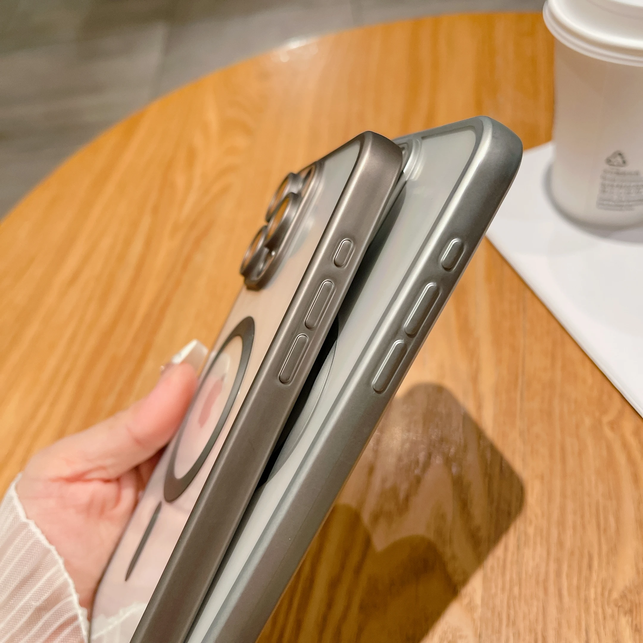 Funda magnética de carga inalámbrica Magsafe para iPhone, cubierta transparente de protección de lente suave, chapado mate, 16, 11, 12, 13, 15, 14 Pro Max Plus - imagen 5