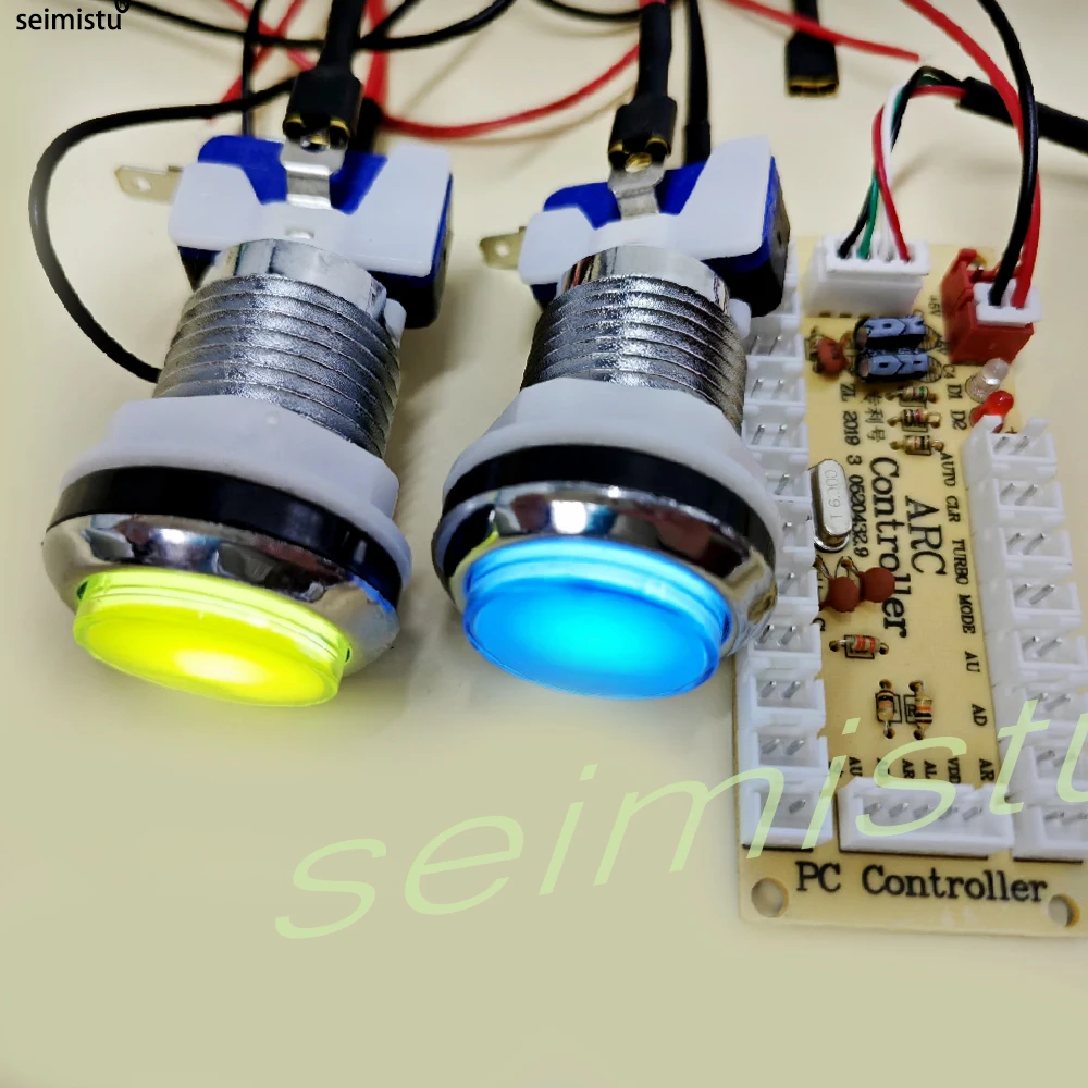 Kit de juego Arcade DIY para 2 jugadores, botón pulsador ligero, Joystick de estilo americano, Cables codificadores USB compatibles con PC Raspberry Pi M - imagen 4