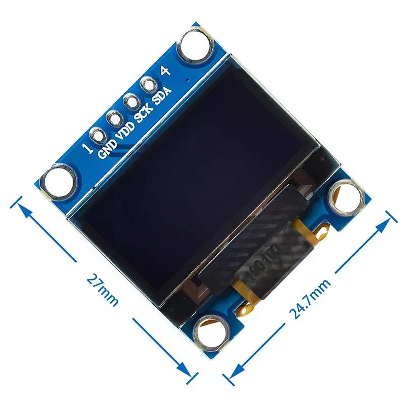 0,96 pulgadas azul blanco amarillo azul comunicación IIC de doble Color pequeño módulo de pantalla OLED 51 microcontrolador - imagen 3