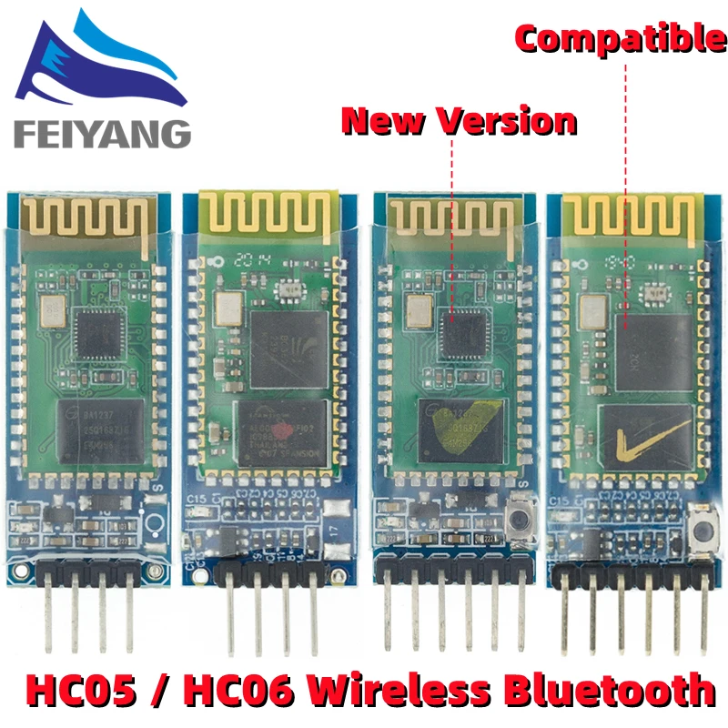 HC-05 HC-06 Módulo esclavo transceptor inalámbrico Bluetooth RF HC05 / HC06 RS232 / TTL a UART convertidor y adaptador para Arduino