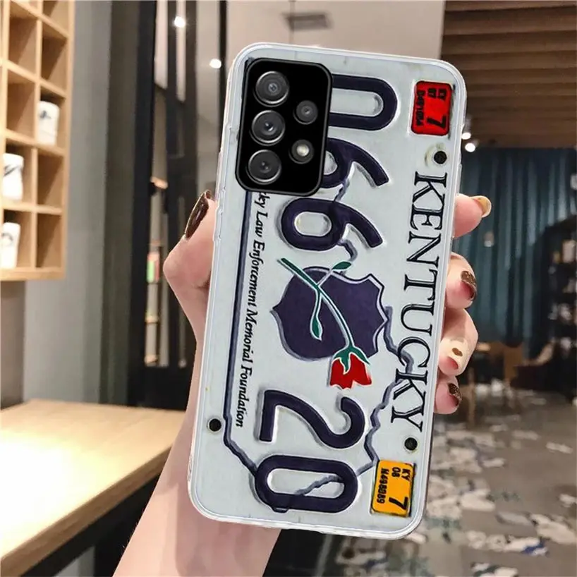 Funda de teléfono de silicona con número de matrícula Retro para Samsung Galaxy A52 A51 A50S A42 A32 A22 A12 A02S A30S A20S A10S A41 A31 A21S A - imagen 3