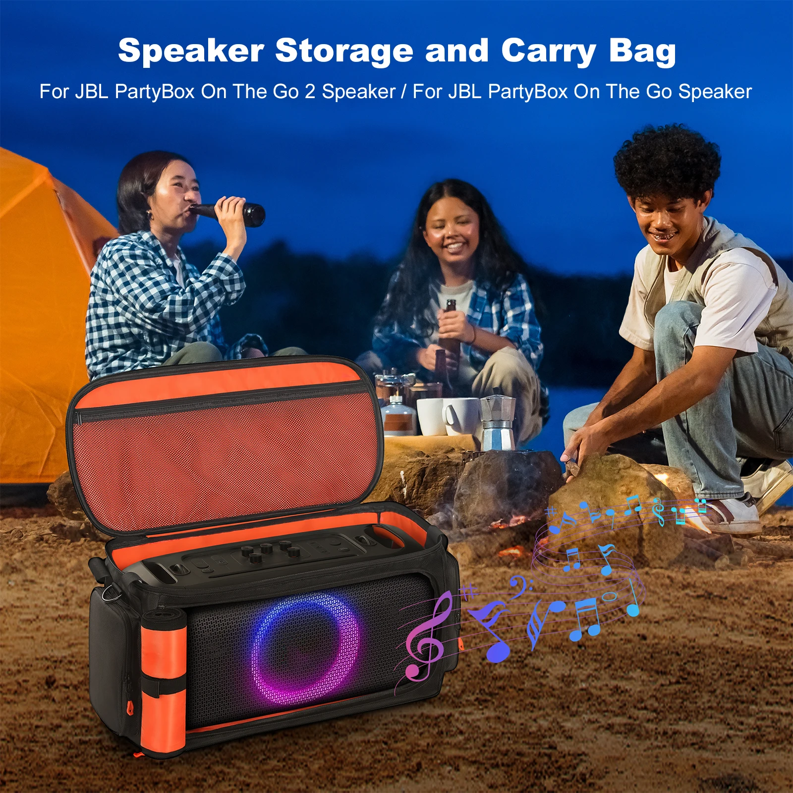 Bolsa de almacenamiento de viaje, funda protectora a prueba de golpes con correa para el hombro para altavoz de fiesta portátil JBL PartyBox On The Go2 - imagen 3