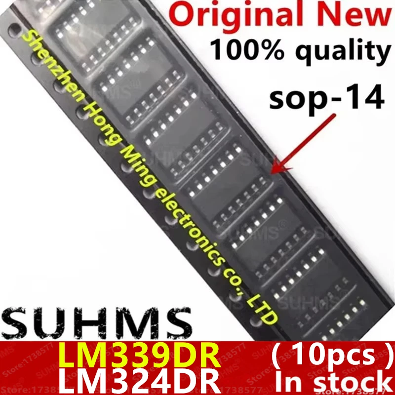 (10 piezas) 100% nuevo LM358DR LM393DR NE555DR LM386M-1 sop-8 LM339DR LM324DR sop-14 - imagen 2