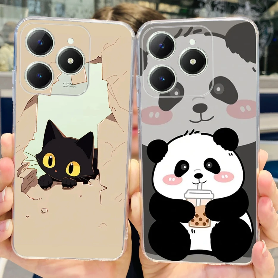 Funda de teléfono para Realme C61 RMX3939, carcasa delgada y suave con dibujos de Panda, para Realme C63 C 61 RealmeC61 RealmeC63 - imagen 2