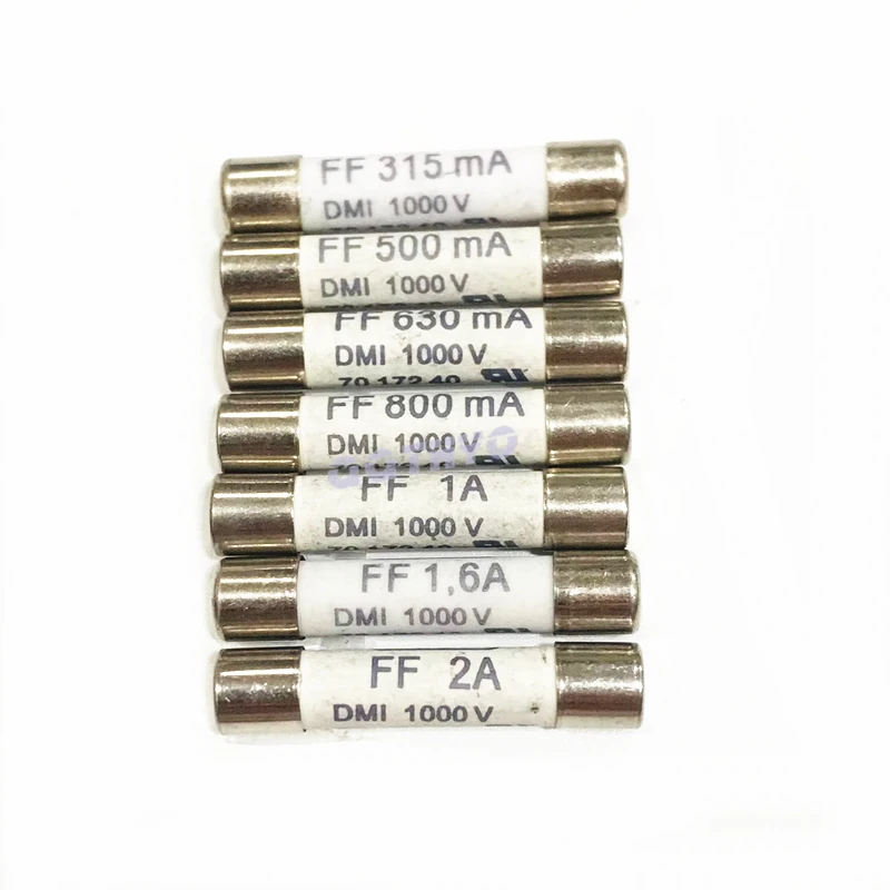 2 uds 6,3x32mm fusible de cerámica DMI 1000V FF315mA FF400mA FF500mA FF630mA FF800mA FF1A FF1.6A FF2A FF 10A ~ 20A para multímetro Digital