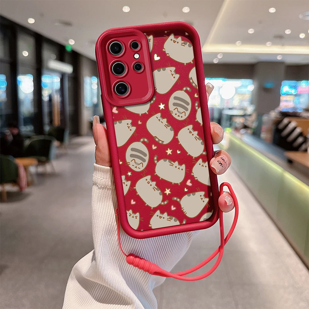 Funda de teléfono Pusheens Cats para Huawei, cubierta trasera de TPU suave con correa de mano, P20, P30, P40, P50, Mate 20, 30, 40 Pro, Nova 7, 9, 10, SE - imagen 4