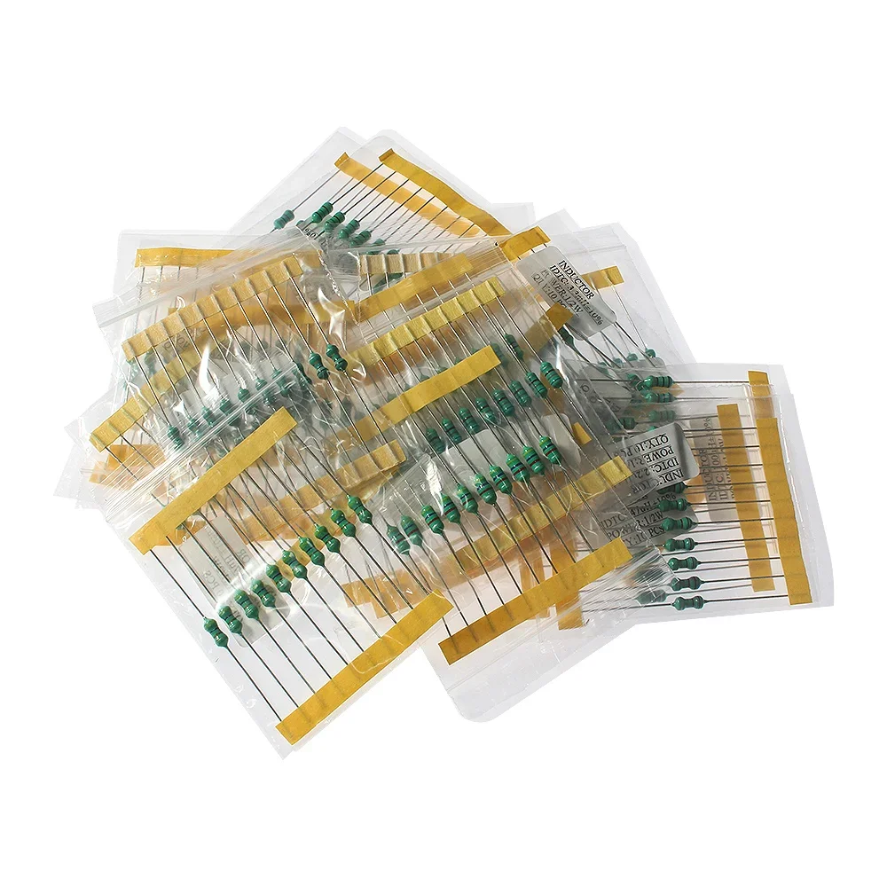 Juego de inductores de anillo de Color, Kit surtido de inductores de potencia de 200 vatios para bricolaje electrónico, 20 valores, 1/2W, ~ 4.7mH 1uH, 0,5 unids/lote por caja - imagen 5