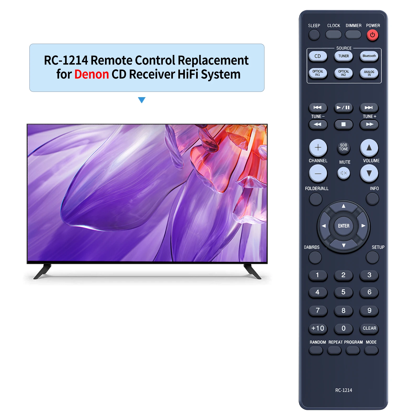 Nuevo Nuevo RC-1214 para receptor de CD Denon Control remoto RCD-M41-SP RCD-M41 RCD-M41DAB - imagen 2