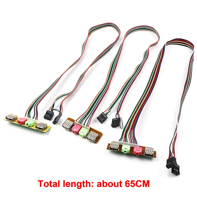 6,8/7,4/7,8 CM PC Cables y conectores de ordenador Panel frontal USB/Audio frontal USB 2,0 enchufe protector extender micrófono cables de auriculares - imagen 4