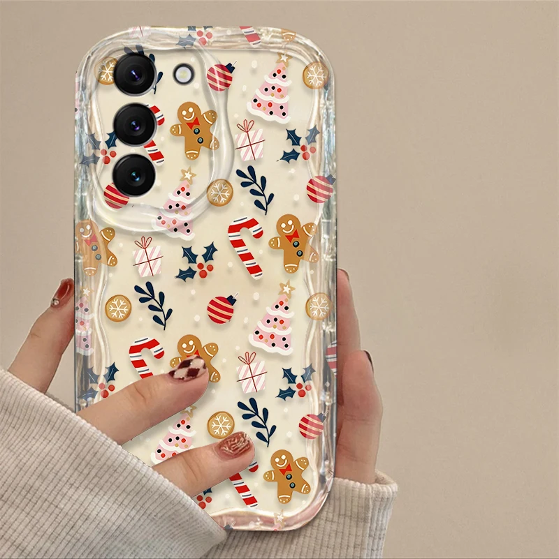 Funda navideña con ondas de taza roja para Samsung Galaxy S25 S24 S23 S22 S21 Ultra Plus S20 FE A73 A72 A71 A56 A55 A54 5G A51 4G - imagen 5