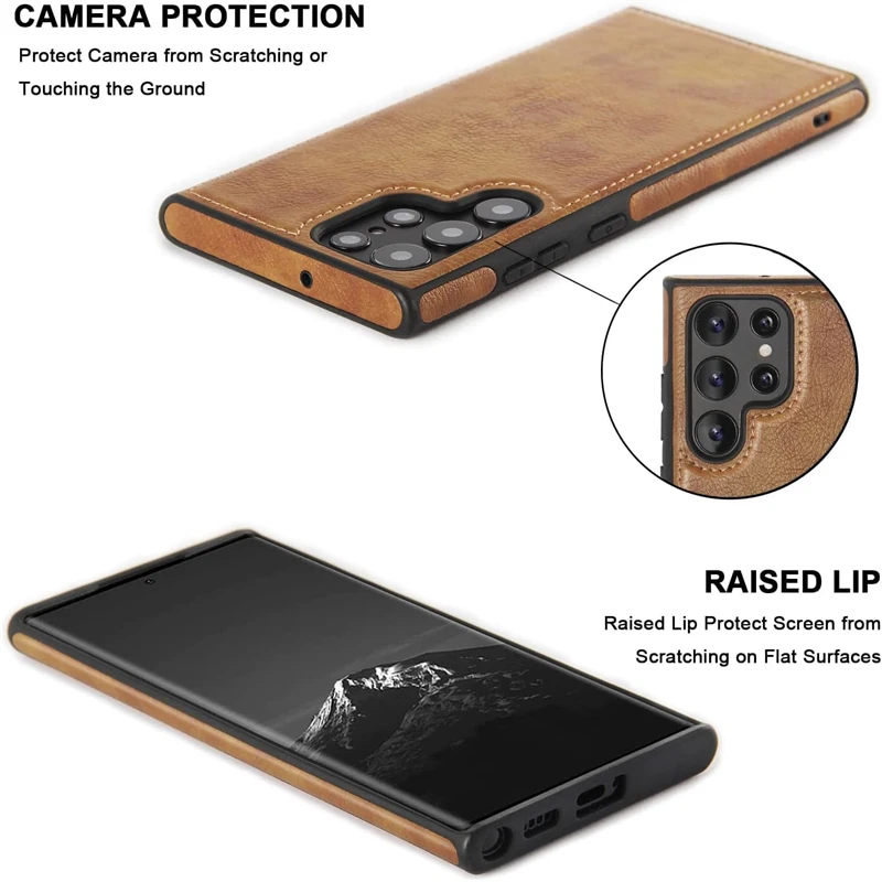 Funda de cuero PU de negocios de lujo para Samsung Galaxy S25 S24 S23 Ultra S22 Plus S25Ultra S25 + S24Ultra cubierta de parachoques a prueba de golpes - imagen 3