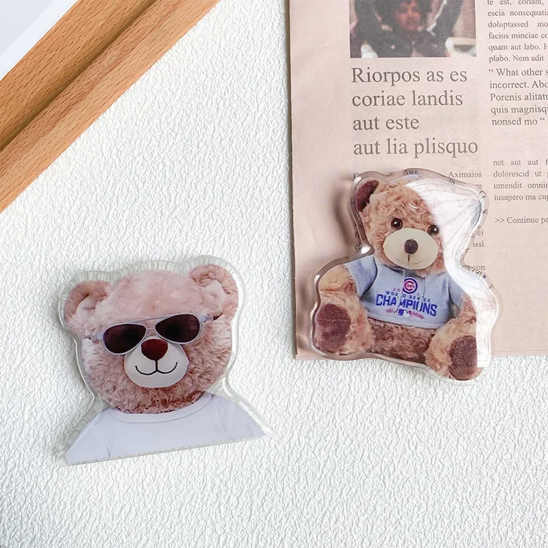 Anillo de dedo plegable con diseño de oso divertido de dibujos animados, soporte para teléfono Griptok para IPhone 15, Samsung, soporte de bolsillo, soporte Tok - imagen 2