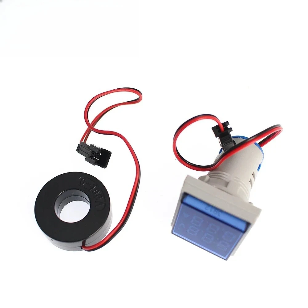 AC 0-100A 50-500V Mini pantalla Digital medidor de corriente de voltaje CA cuadrado LED voltímetro Digital amperímetro medidor Hertz luz indicadora - imagen 2