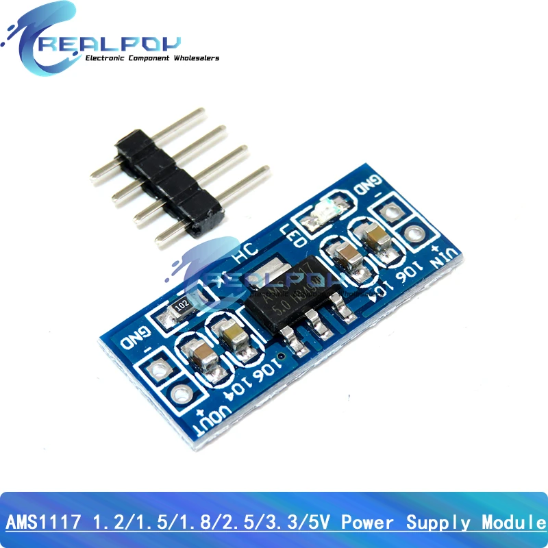 5 uds AMS1117 1,2 V 1,5 V 1,8 V 2,5 V 3,3 V 5V módulo de fuente de alimentación AMS1117-5.0V módulo de potencia AMS1117-3.3V para Kit Diy