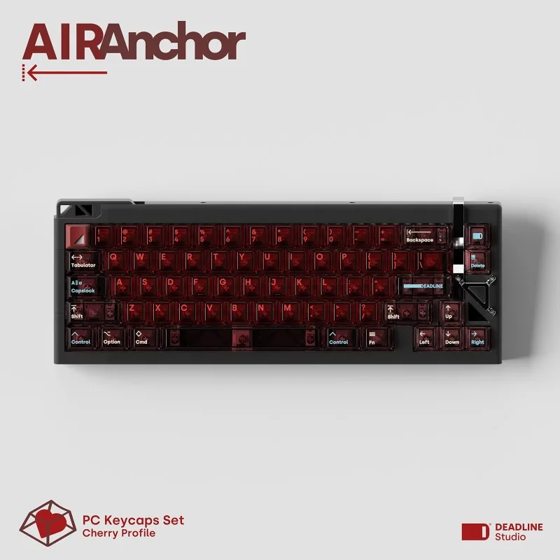 DEADLINEPC-teclas AirAnchor/ancor, perfil de cereza transparente rojo, teclas personalizadas DDL, accesorios para teclado mecánico