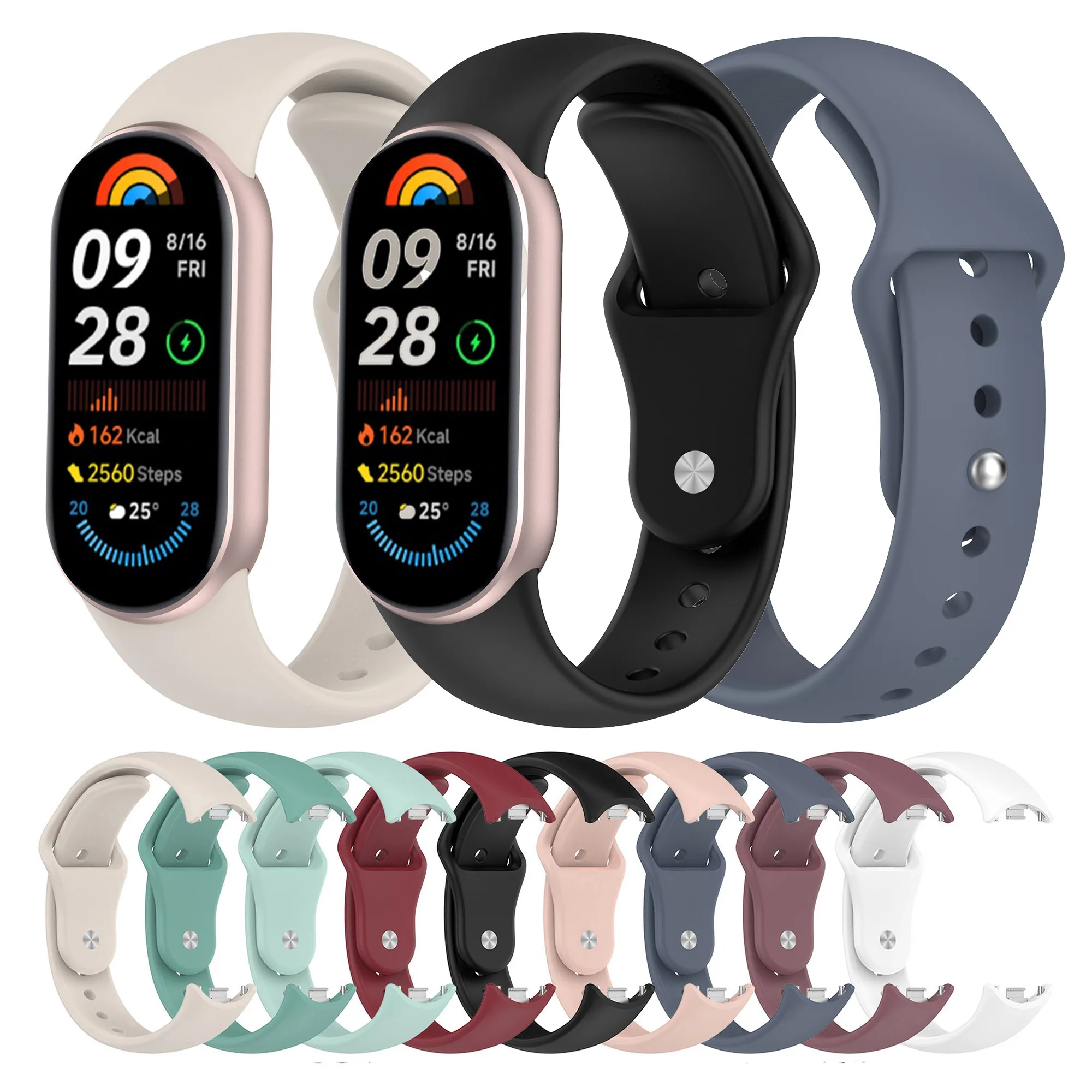 Correa de muñeca de silicona para Xiaomi Mi Band 10/9/8 NFC pulsera inteligente - imagen 3