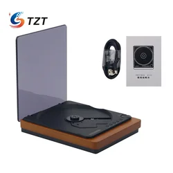 TZT Blanco TINYL SPLIT 3 en 1 Reproductor de CD dividido retro magnético de alta fidelidad Altavoz Bluetooth de 5 W Carga tipo C