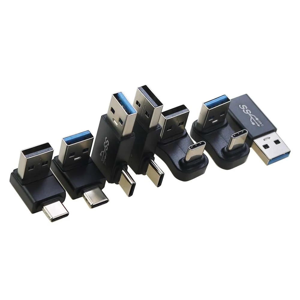 Adaptador USB 3,1 a tipo C, codo curvo en forma de U tridimensional, carga de teléfono móvil, transmisión de datos, OTG, 1 ud. - imagen 5