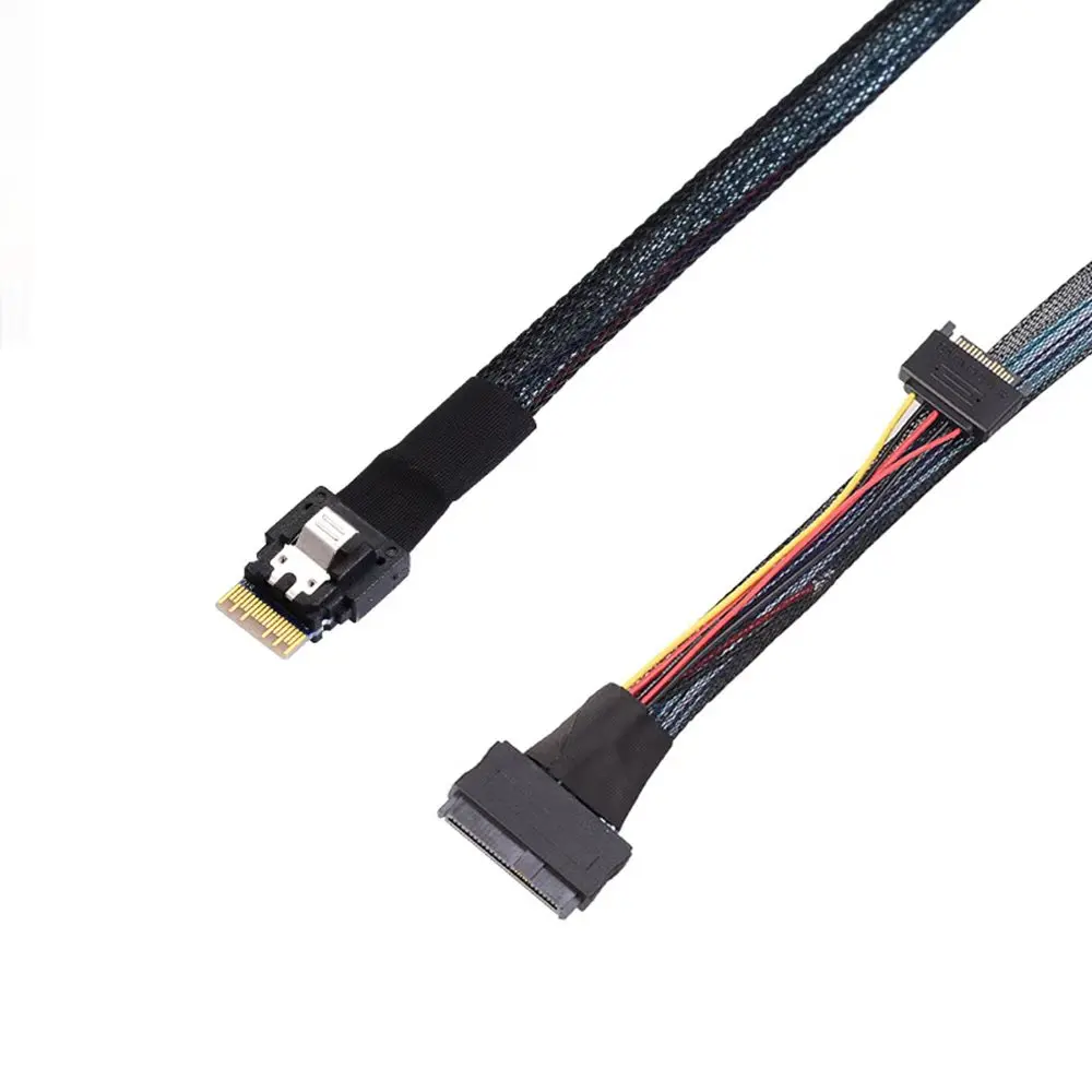 1 Uds Mini SAS Slim SFF-8654 4I 38P a SAS 8639 U.2 Cable adaptador con SATA15P - imagen 3