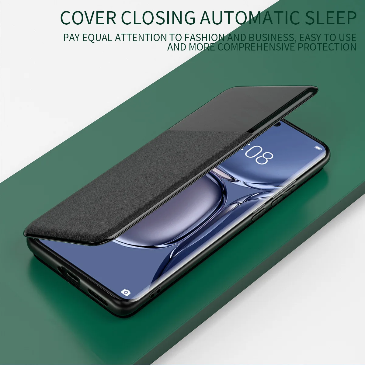 Funda de cuero con tapa de ventana de visión de lujo para Samsung A53, A33, A73, A13, A52, A72, A51, A71, A23, A22, A32, M53, carcasa de billetera magnética - imagen 2